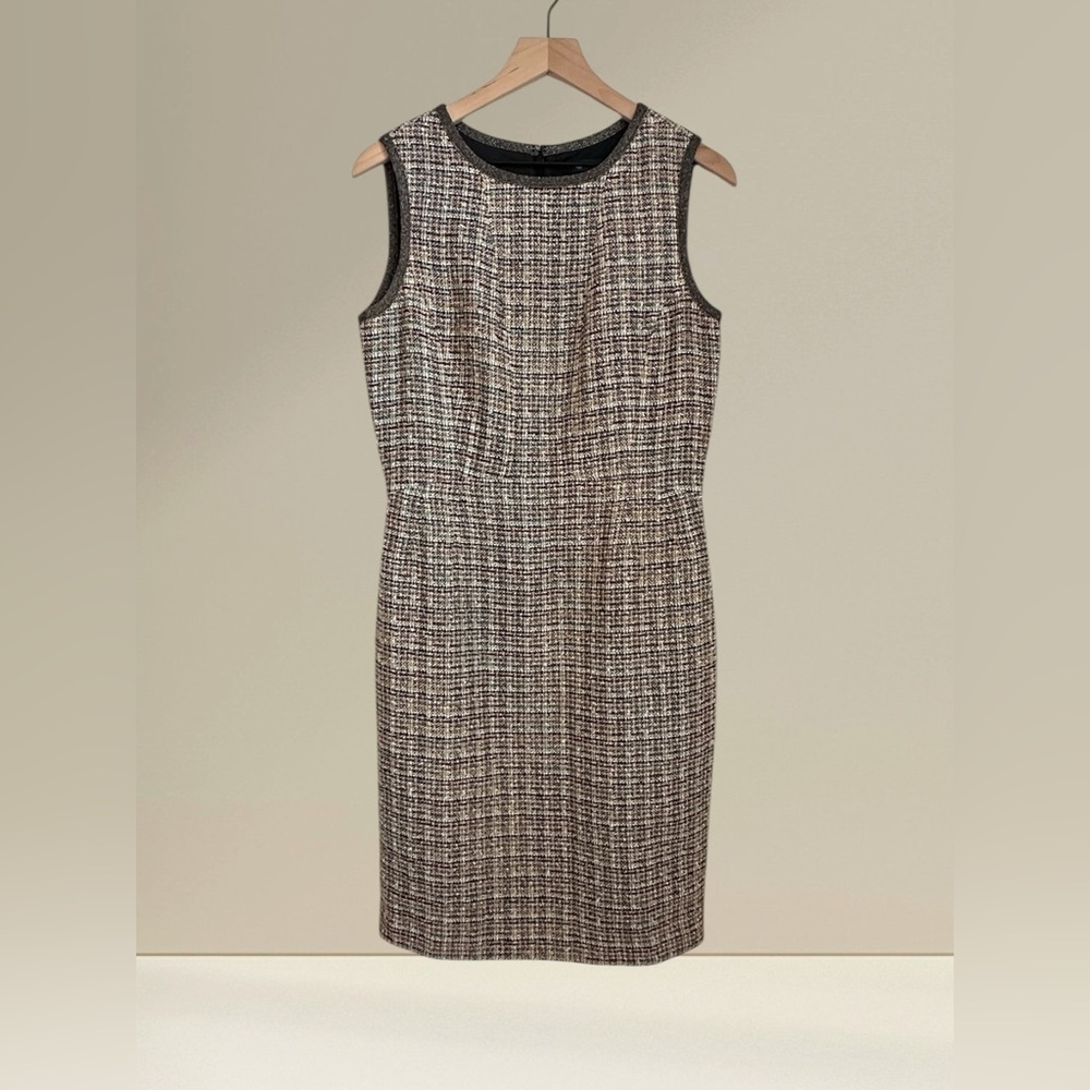 Brooks Brothers Women’s Sleeveless Brown Tan Polyester Cotton Dress Size 10